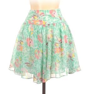 GAP Bright Multicolored Floral Skirt w/ Lining & Zipper on Side (Size:0)